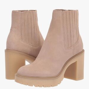 Dolce Vita Tan suede leather waterproof Heeled Boots with Chunky Block Heel 10